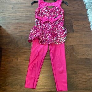 girls sparkly fuschia outfit- size 8